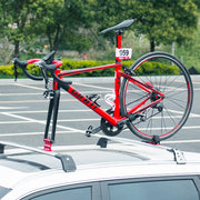 ROCKBROS roof-mount bike rack fork clamp detail