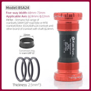 KACTUS Ceramic Bottom Bracket — BSA Thread Kit — threaded into a 68-73mm BSA shell