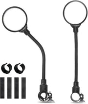 Handlebar mirror shown in use on a bike