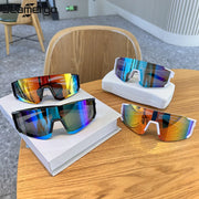 SNQP sunglasses worn while cycling