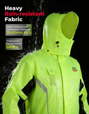 Rain suit sealed seams detail
