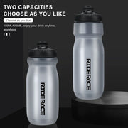 RIDERACE squeeze sports water bottle, white finish