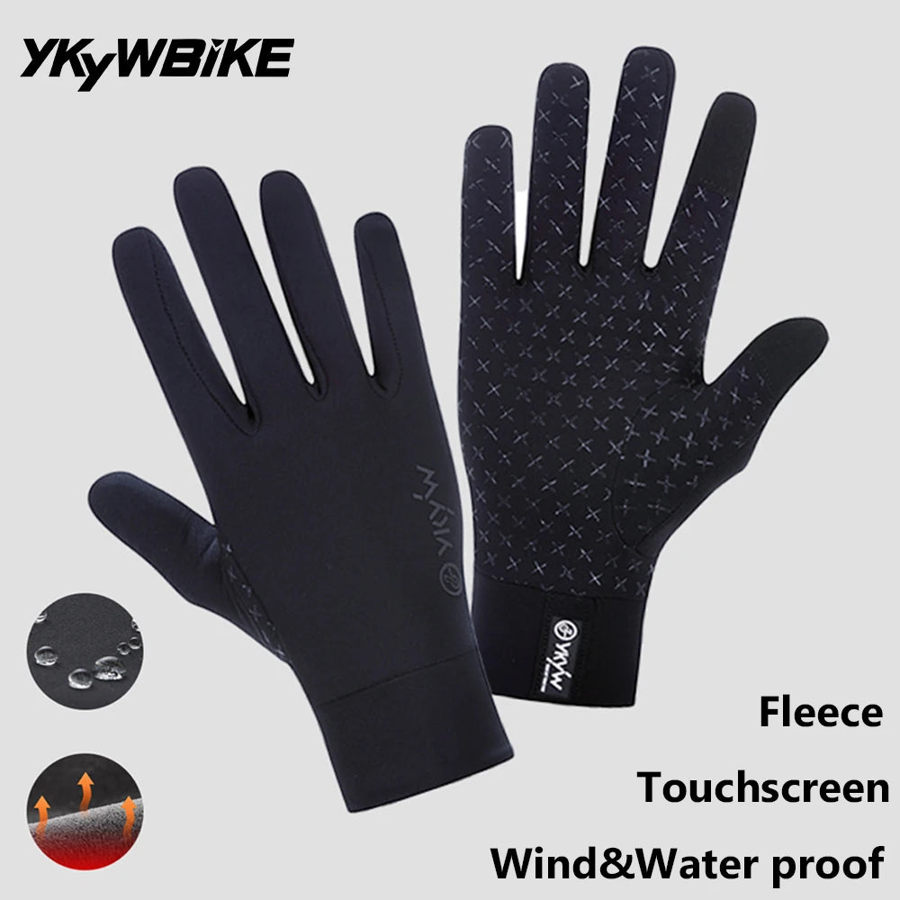 YKYWBIKE waterproof thermal winter cycling gloves - product photo
