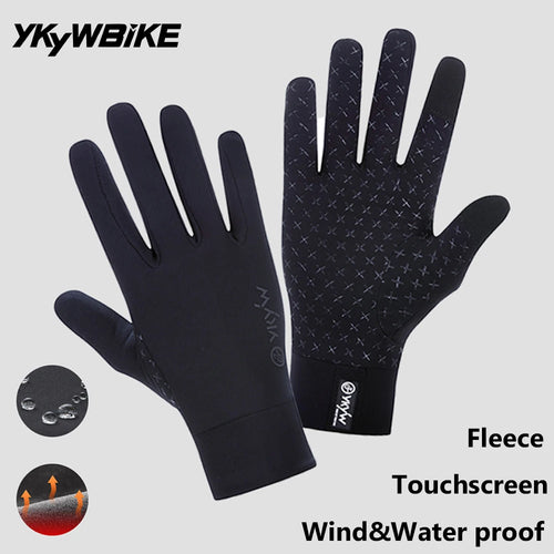 YKYWBIKE waterproof thermal winter cycling gloves - product photo