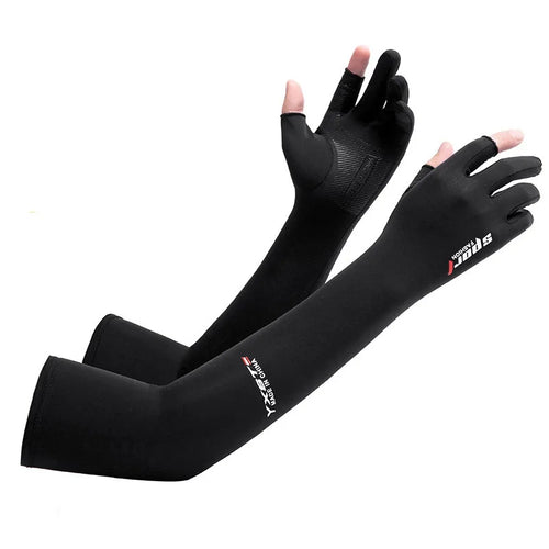 UV sun protection cycling gloves in black