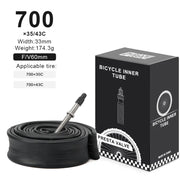 RIDERACE Butyl Inner Tube — 700C — Schrader valve close-up, 60mm length
