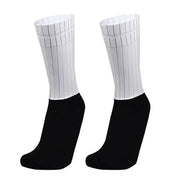 Whiteline cycling socks - red blue stripe colourway