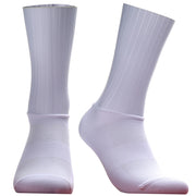 Anti-slip cycling socks - red yellow stripe colourway
