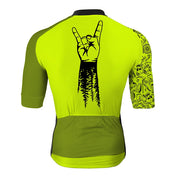 Short sleeve cycling jersey in yellow