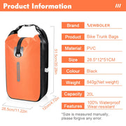 Roll-top bag mounted as a front fork bag