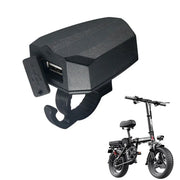 E-bike USB charger showing the USB port