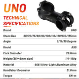 UNO Alloy MTB Stem — Adjustable Angle