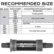 BUCKLOS BSA Bottom Bracket — Multi-Fit Sealed Bearing — fits a 68mm BSA shell