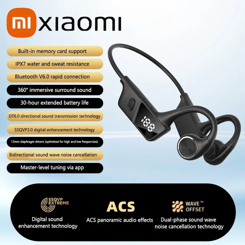 Bone conduction sports headphones in black