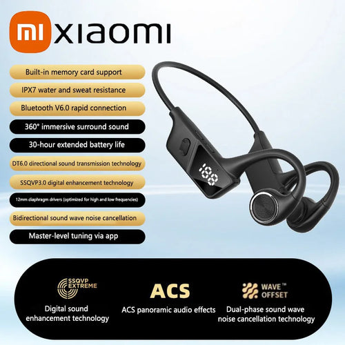 Bone conduction sports headphones in black