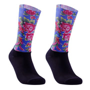 Seamless pro team cycling socks - side view