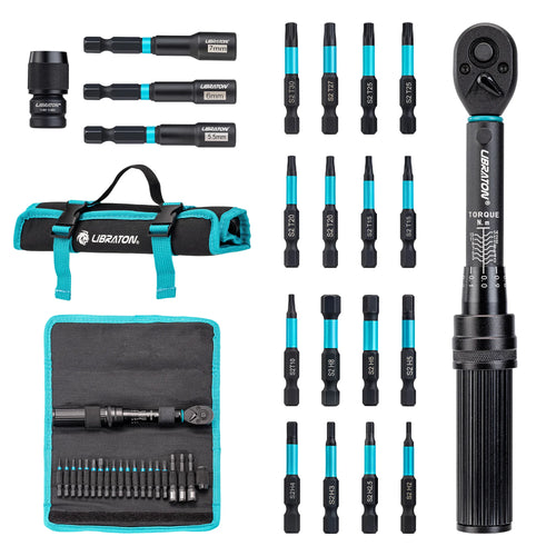 LIBRATON 21-piece bike torque wrench set laid out
