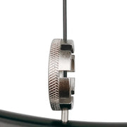 Spoke wrench in use on wheel