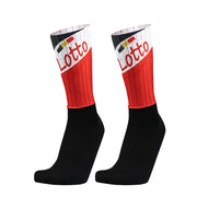 Seamless pro team cycling socks - flat lay