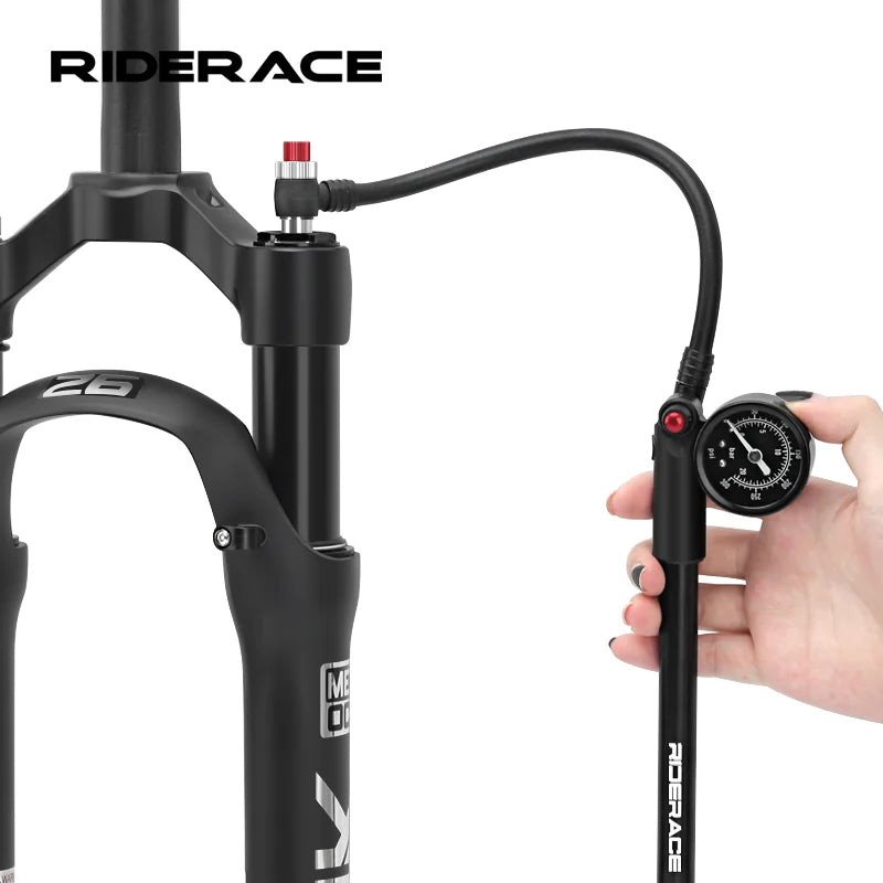 Bike hand pump with gauge - product photo