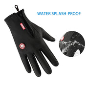 Winter Thermal Touchscreen Cycling Gloves worn on a cold morning ride