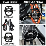 BUCKLOS Dual-Function MTB Pedals — Flat & SPD Clipless