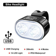 BUCKLOS Mini Front & Rear Light Set — mounted on a handlebar