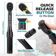 Torque wrench handle showing the 2 to 14Nm scale