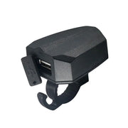 E-bike USB charger dimensions shown against a scale