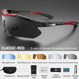 ROCKBROS Polarized Cycling Sunglasses — 5-Lens Set