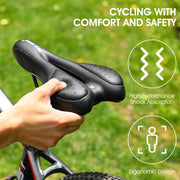 WEST BIKING PU Leather Gel Saddle — shockproof PU leather saddle with gel cushioning