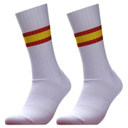 Anti-slip cycling socks - red blue stripe colourway
