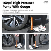 WEST BIKING 160PSI steel bike pump - close-up detail