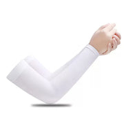 Cycling arm sleeves compression fit shown on the forearm