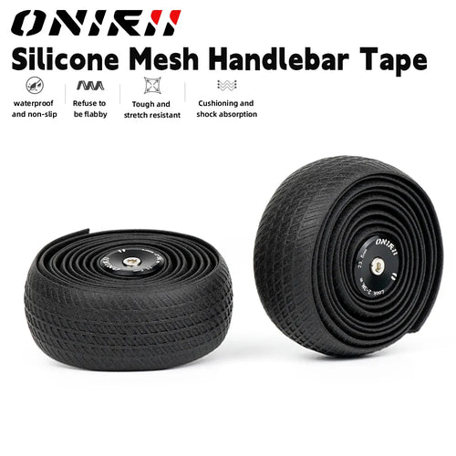 ONIRII silicone bar tape in black mesh finish