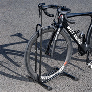 WEST BIKING 3-in-1 Bike Parking & Repair Stand — folded for storage