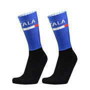 Seamless pro team cycling socks - close-up of knit
