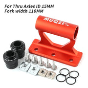MUQZI fork mount bike rack - quick release lever detail