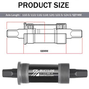 BUCKLOS BSA Bottom Bracket — Multi-Fit Sealed Bearing — fits a 120mm BSA shell for fat bikes