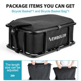 Heavy-Duty Rear Bike Basket — Metal Rack with Storage Bag
