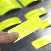 Reflective stickers applied to bike frame