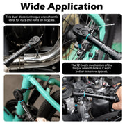 Torque wrench in use on a stem bolt