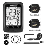 Coospo BC107 bike computer, riding in use