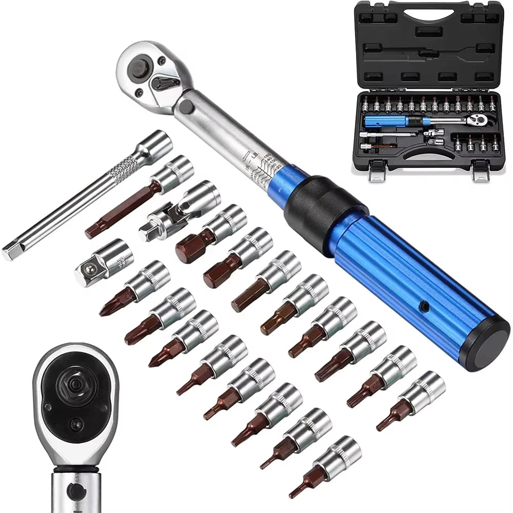 Bike torque wrench set in moulded case