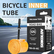 SOKOLOV Gravel TPU Inner Tube — folded for saddle bag storage