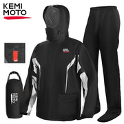 KEMITOUR heavy-duty waterproof rain suit in black