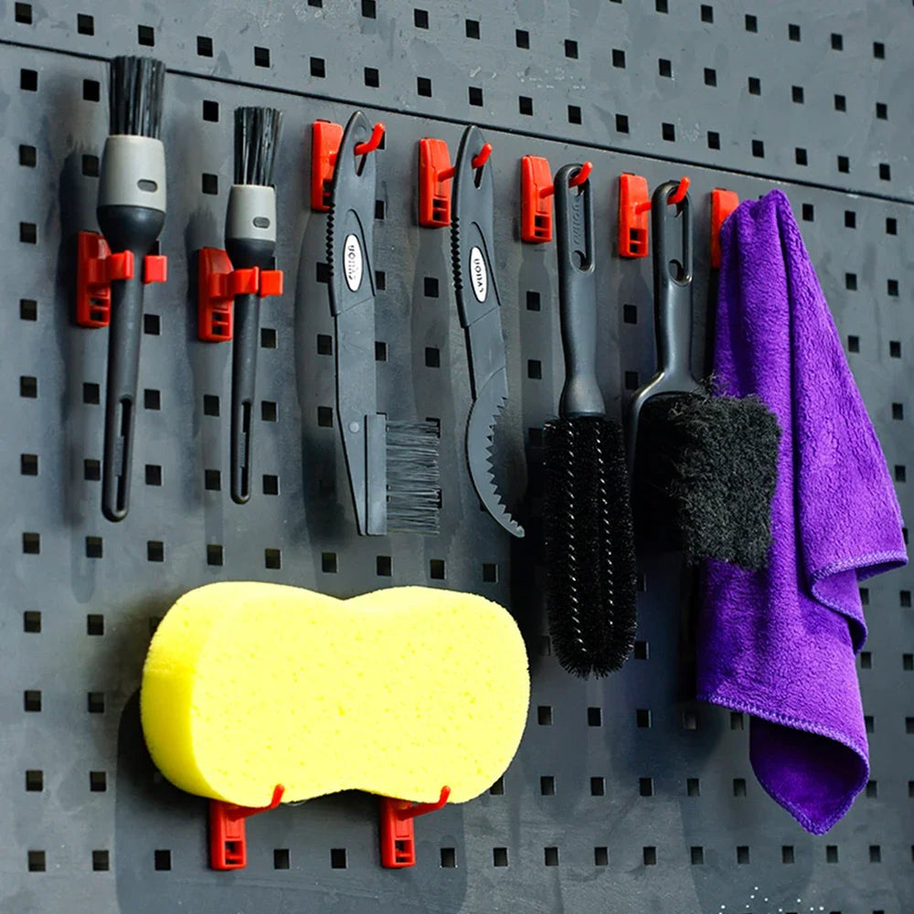 Bike cleaning brush kit laid out