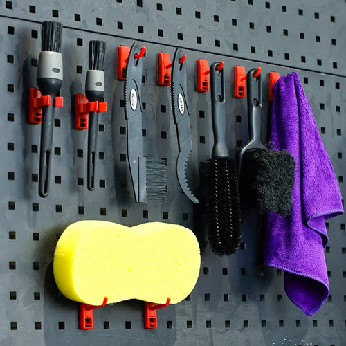 Bike cleaning brush kit laid out