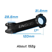 UNO Alloy MTB Stem — 17 degree angle setting shown