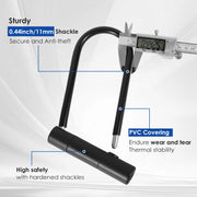 Mini U-lock with key - in use on wheel